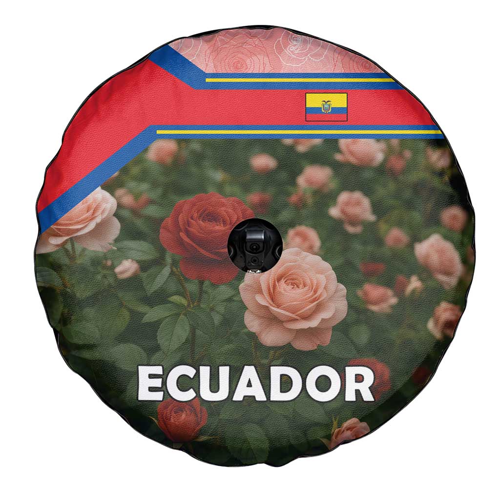 Ecuador Spare Tire Cover with Rose Garden and Floral Texture Design TS04