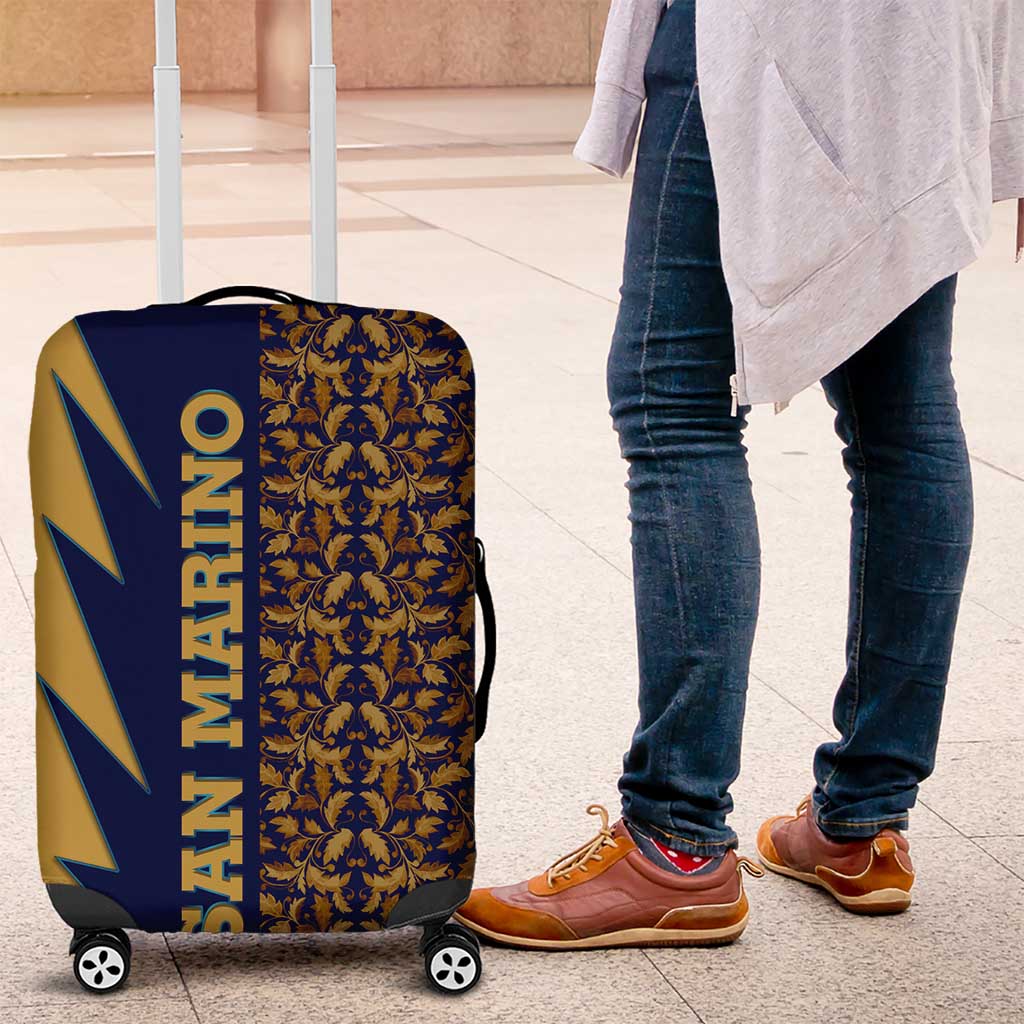 San Marino Luggage Cover with Baroque Floral and Lightning Stripe Design TS04