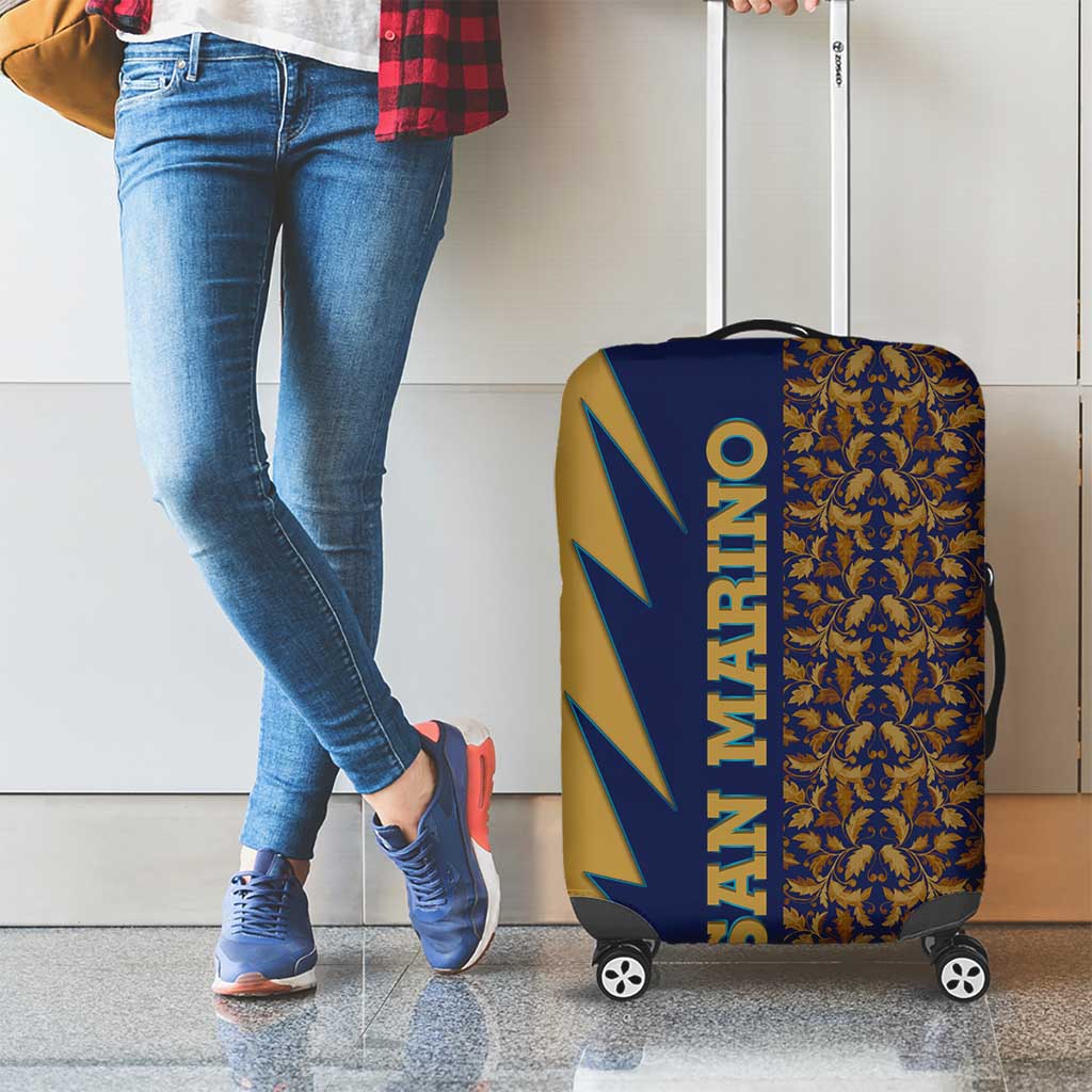 San Marino Luggage Cover with Baroque Floral and Lightning Stripe Design TS04