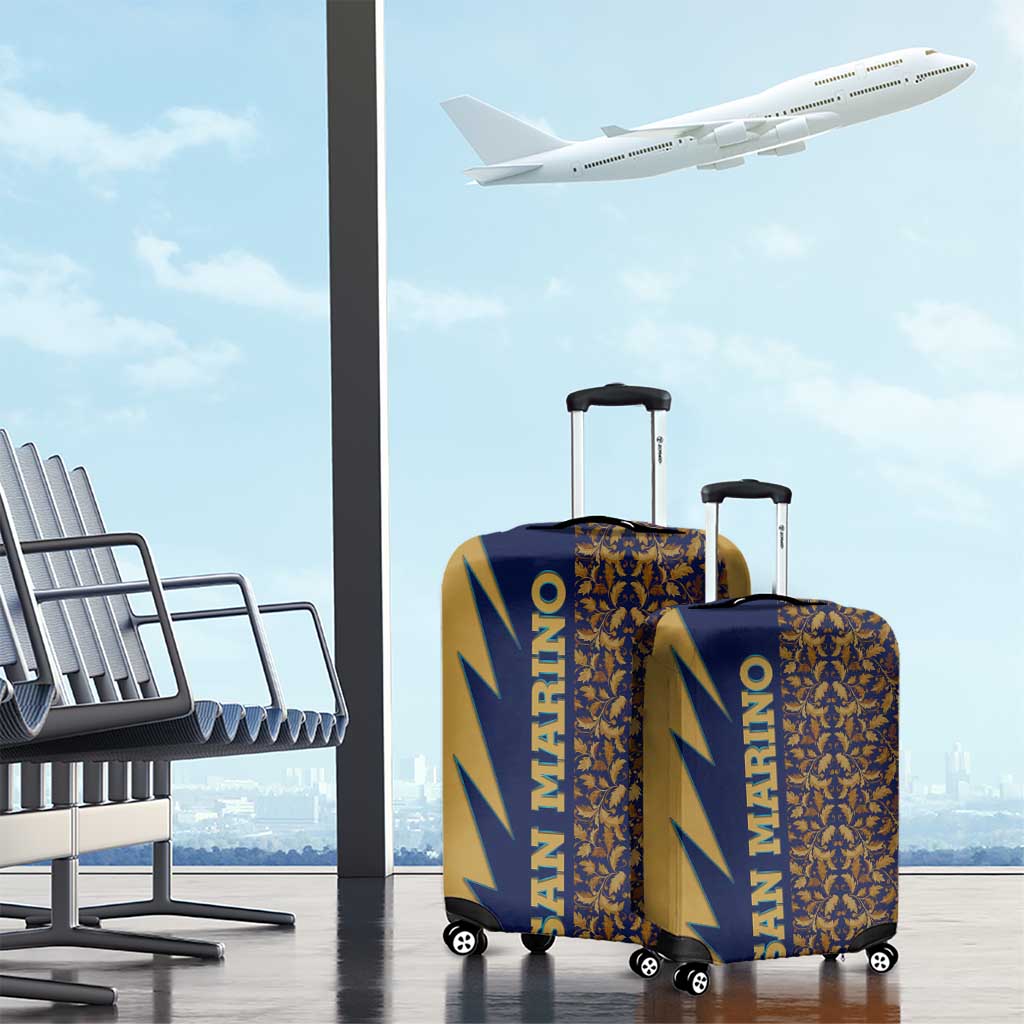San Marino Luggage Cover with Baroque Floral and Lightning Stripe Design TS04
