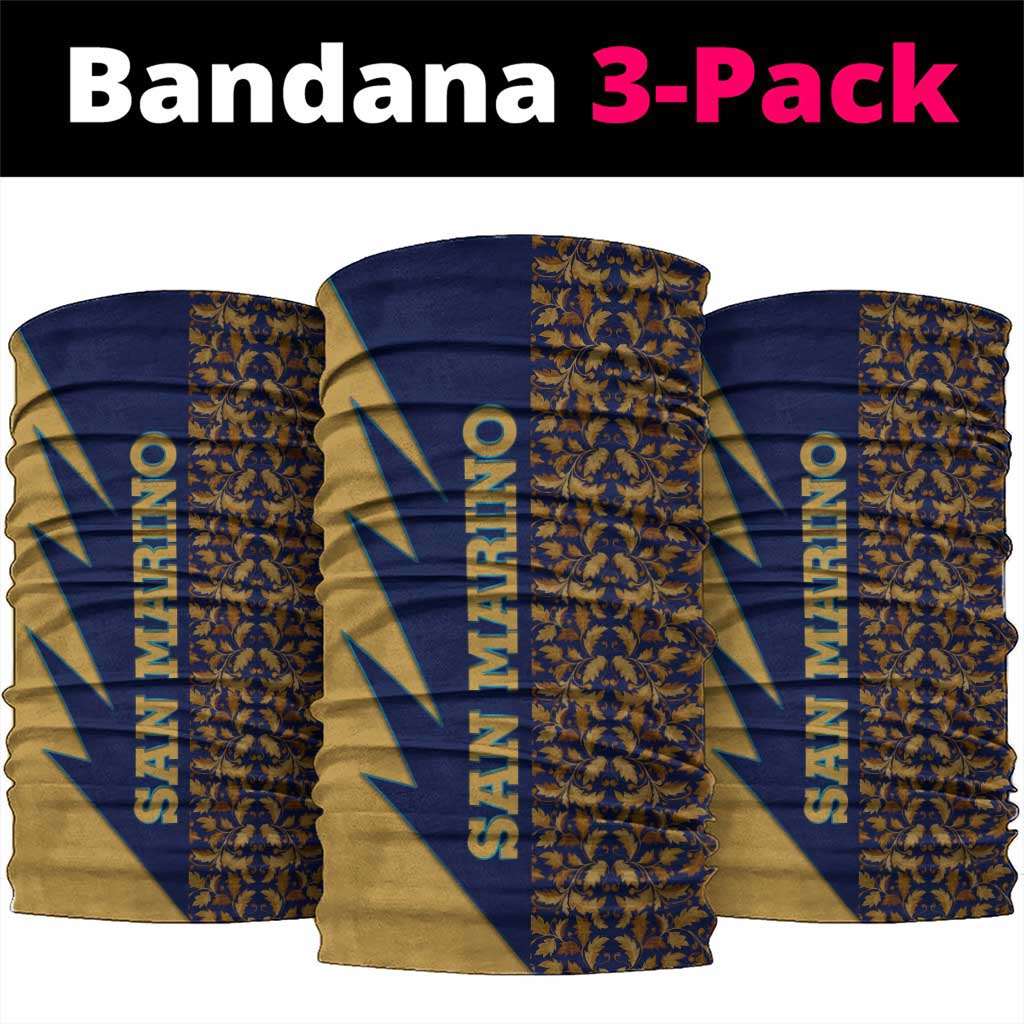 San Marino Neck Gaiter with Baroque Floral and Lightning Stripe Design TS04