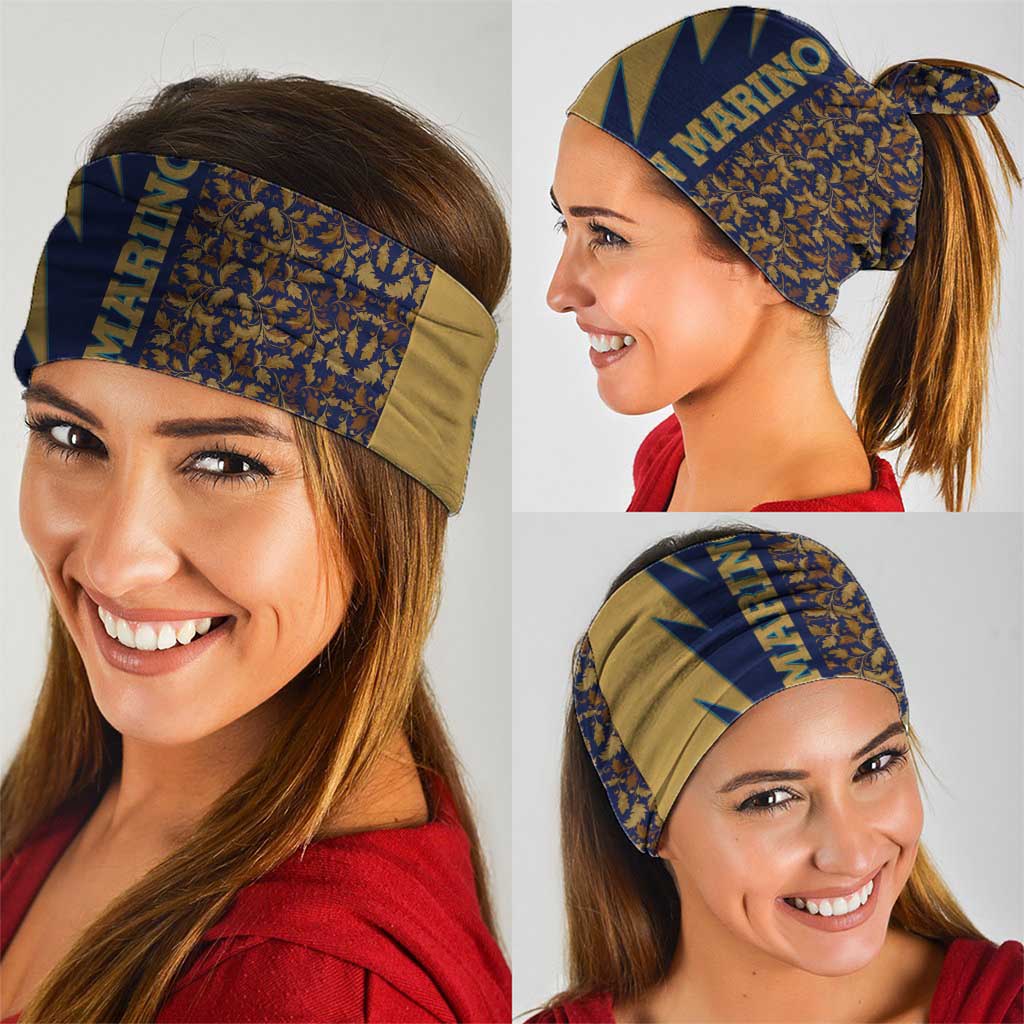 San Marino Neck Gaiter with Baroque Floral and Lightning Stripe Design TS04