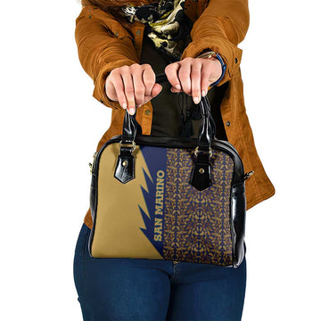 San Marino Shoulder Handbag with Baroque Floral and Lightning Stripe Design TS04