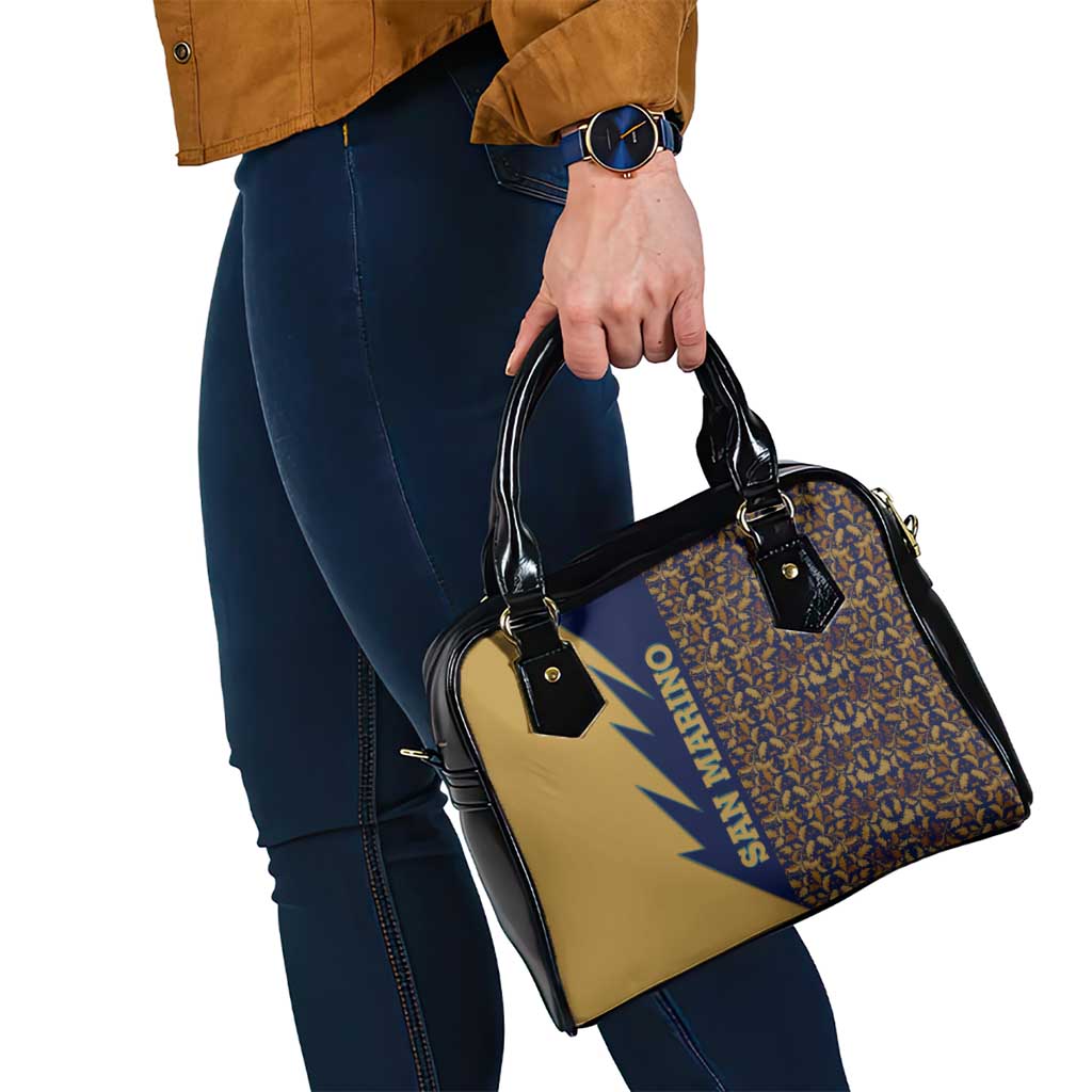 San Marino Shoulder Handbag with Baroque Floral and Lightning Stripe Design TS04