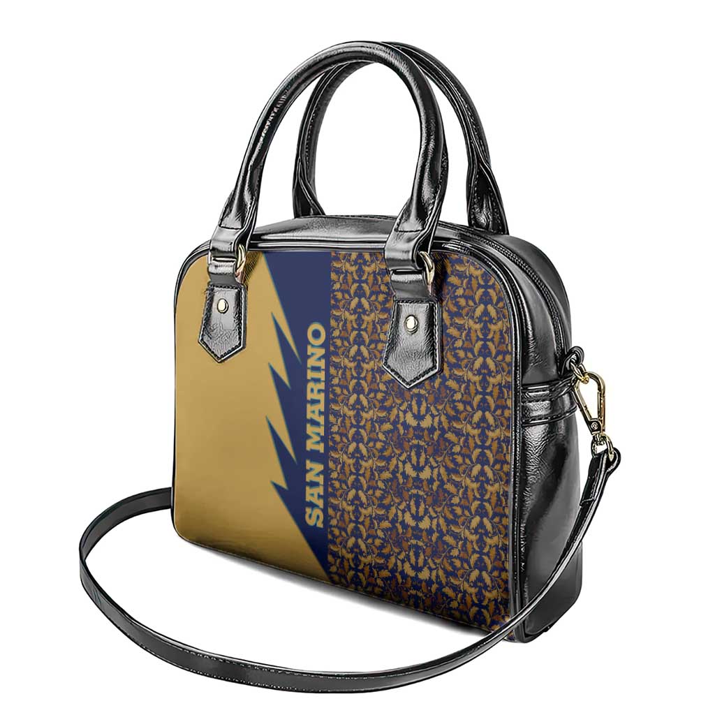 San Marino Shoulder Handbag with Baroque Floral and Lightning Stripe Design TS04