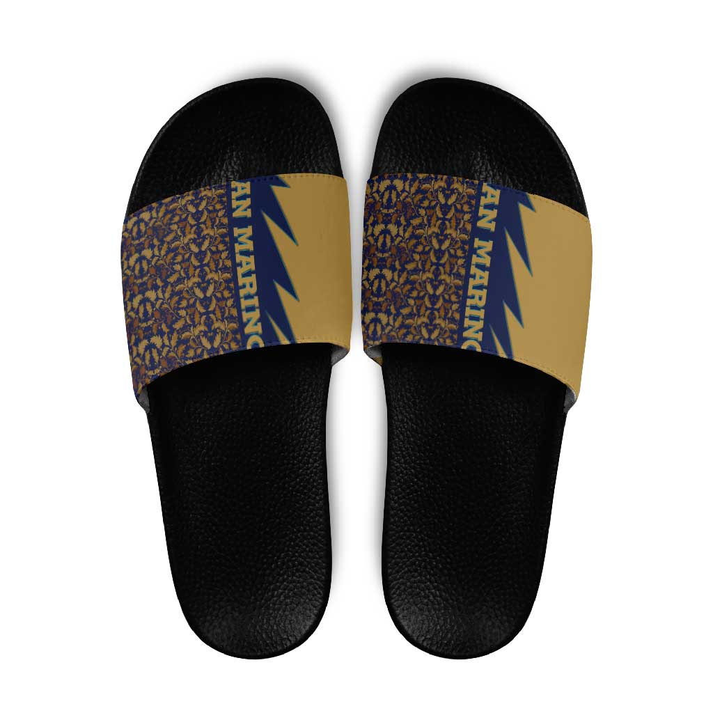 San Marino Slide Sandals with Baroque Floral and Lightning Stripe Design TS04