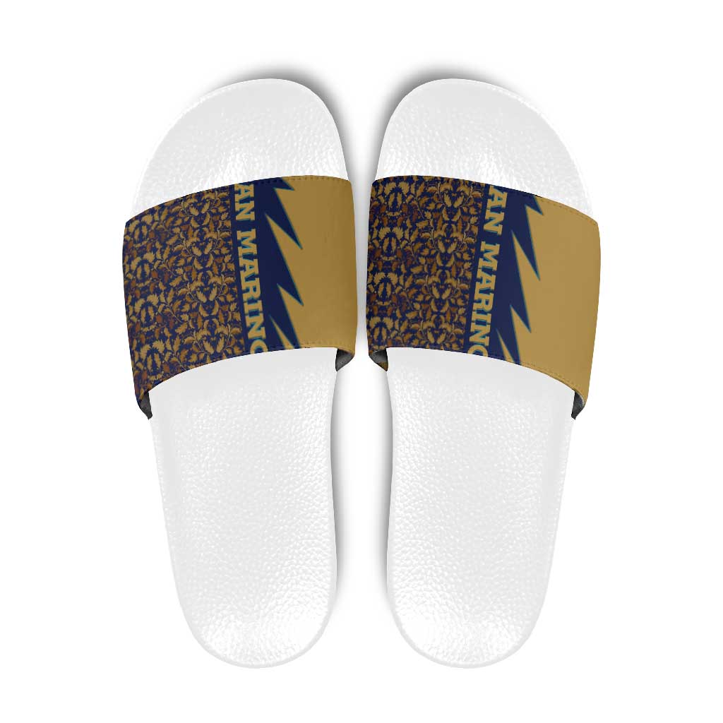 San Marino Slide Sandals with Baroque Floral and Lightning Stripe Design TS04