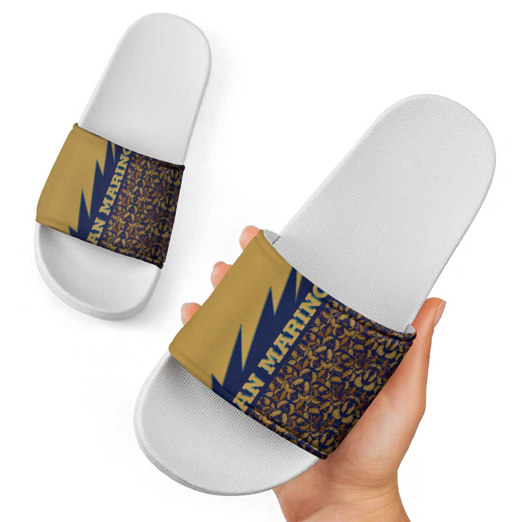 San Marino Slide Sandals with Baroque Floral and Lightning Stripe Design TS04