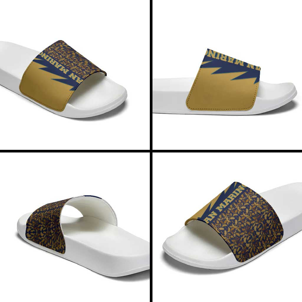 San Marino Slide Sandals with Baroque Floral and Lightning Stripe Design TS04