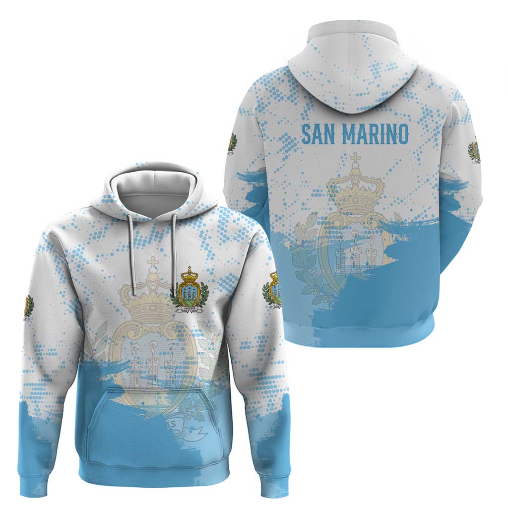 San Marino Hoodie with Coat of Arms and Paint Splash Dot Design TS04