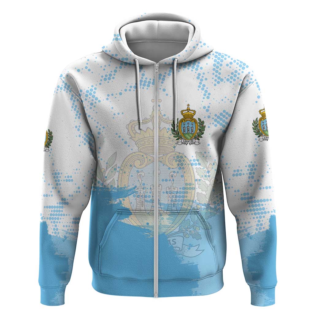 San Marino Hoodie with Coat of Arms and Paint Splash Dot Design TS04