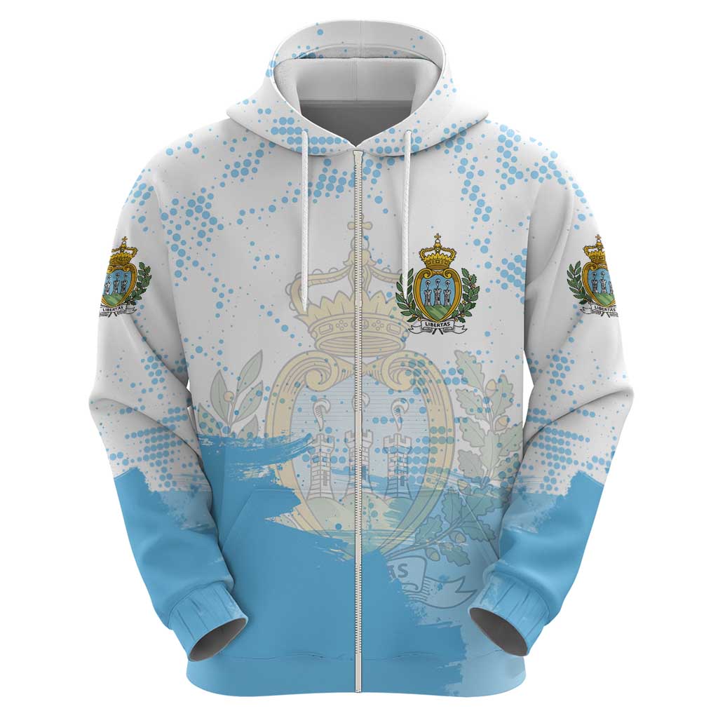 San Marino Hoodie with Coat of Arms and Paint Splash Dot Design TS04