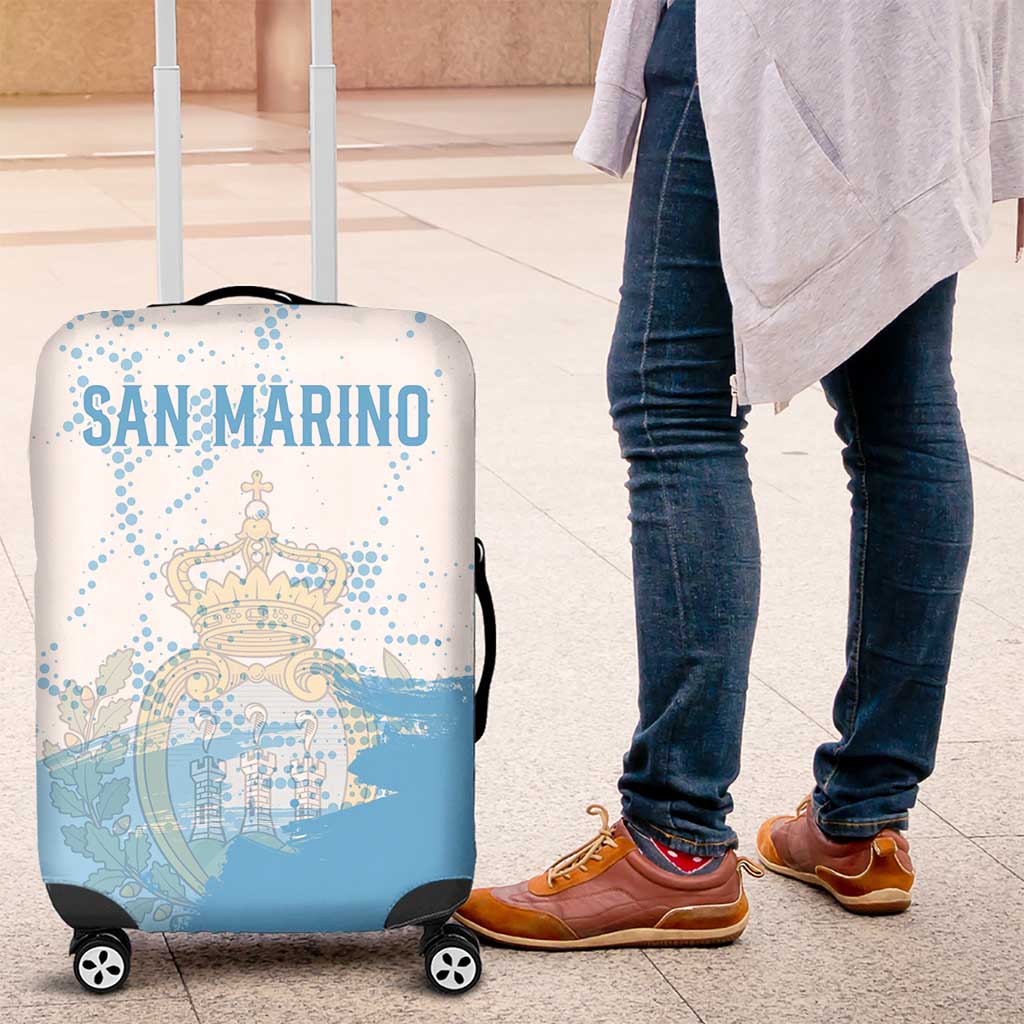 San Marino Luggage Cover with Coat of Arms and Paint Splash Dot Design TS04