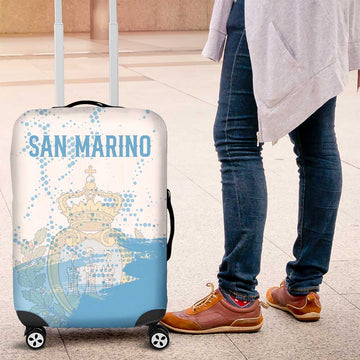 San Marino Luggage Cover with Coat of Arms and Paint Splash Dot Design TS04
