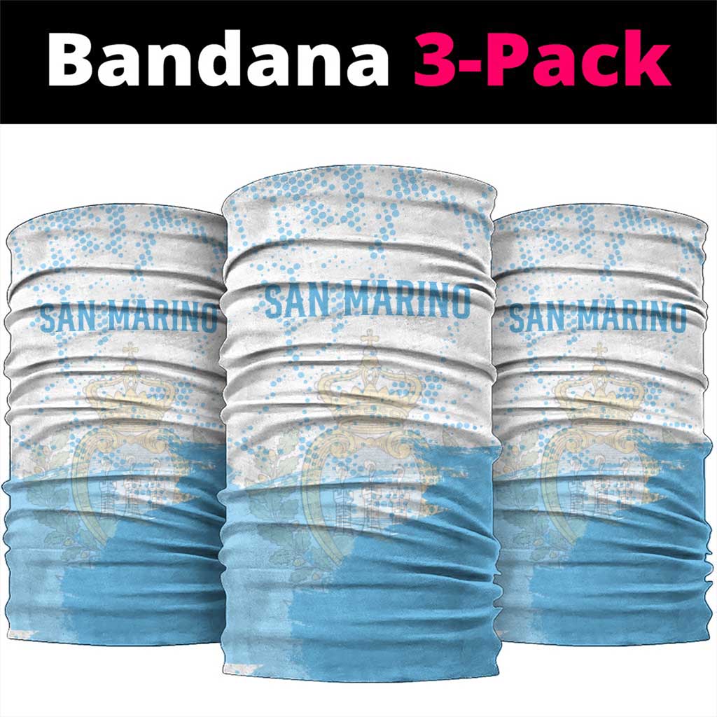 San Marino Neck Gaiter with Coat of Arms and Paint Splash Dot Design TS04