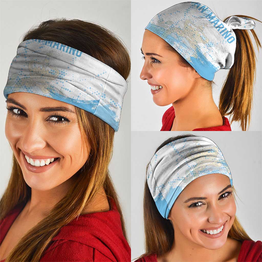 San Marino Neck Gaiter with Coat of Arms and Paint Splash Dot Design TS04