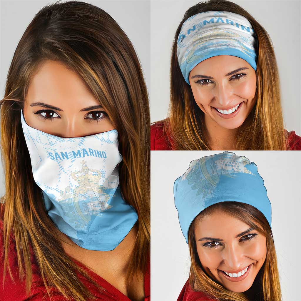 San Marino Neck Gaiter with Coat of Arms and Paint Splash Dot Design TS04