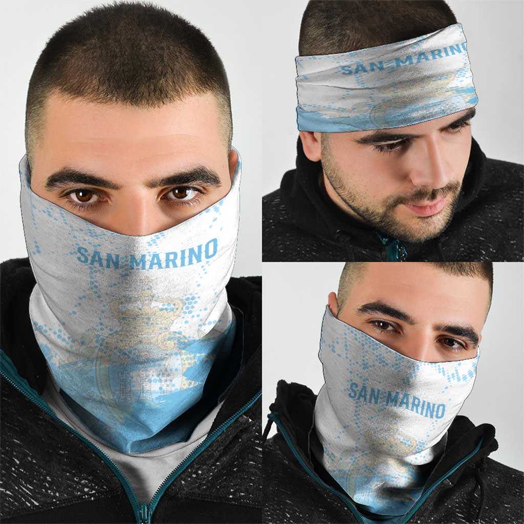 San Marino Neck Gaiter with Coat of Arms and Paint Splash Dot Design TS04