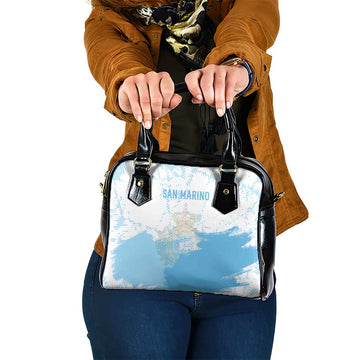 San Marino Shoulder Handbag with Coat of Arms and Paint Splash Dot Design TS04
