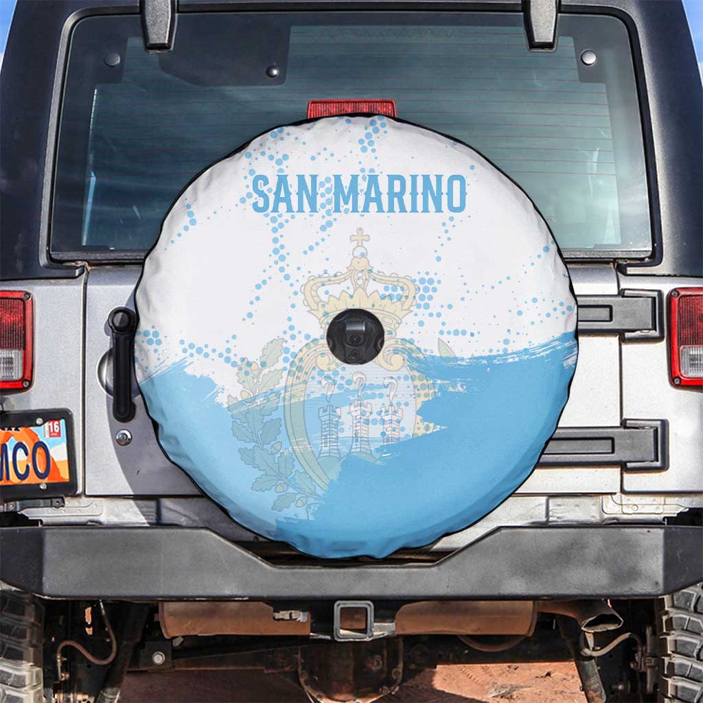 San Marino Spare Tire Cover with Coat of Arms and Paint Splash Dot Design TS04
