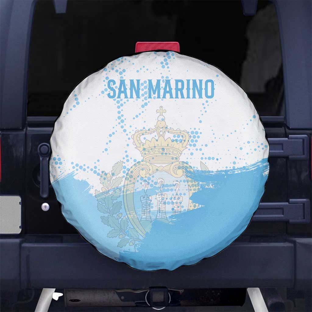 San Marino Spare Tire Cover with Coat of Arms and Paint Splash Dot Design TS04
