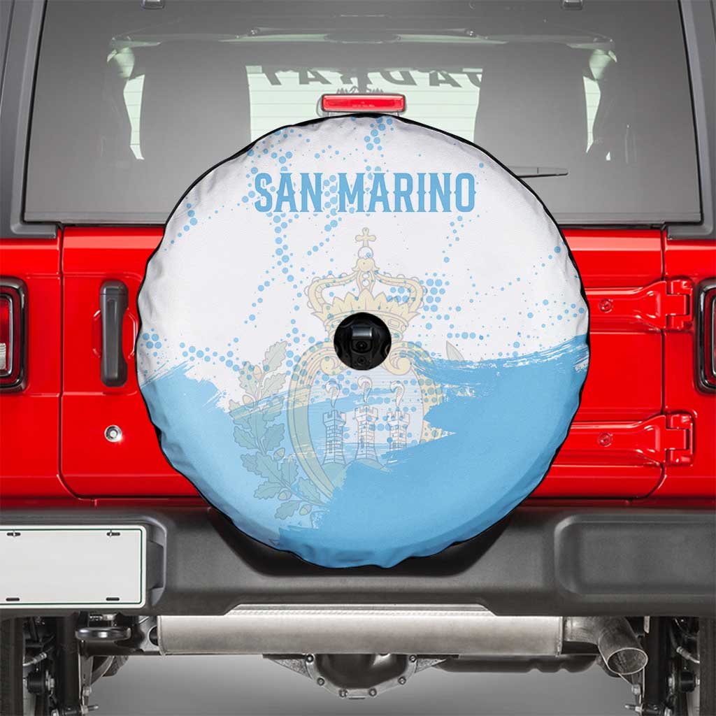 San Marino Spare Tire Cover with Coat of Arms and Paint Splash Dot Design TS04