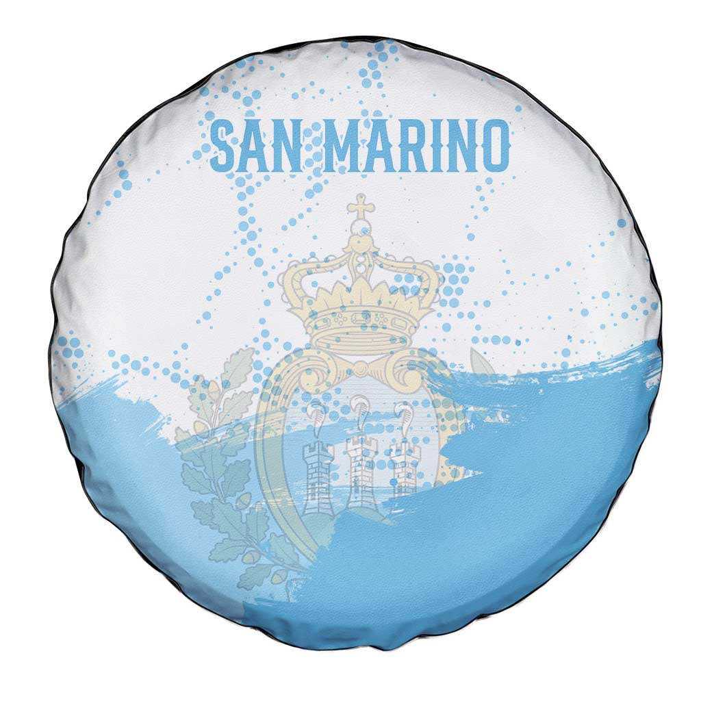 San Marino Spare Tire Cover with Coat of Arms and Paint Splash Dot Design TS04