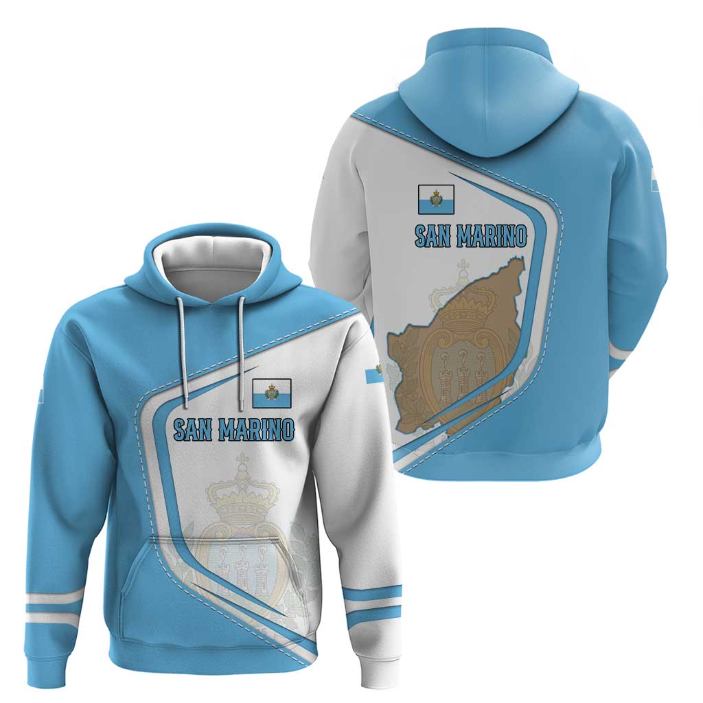 San Marino Hoodie with Shield Crest and Stitch Panel TS04