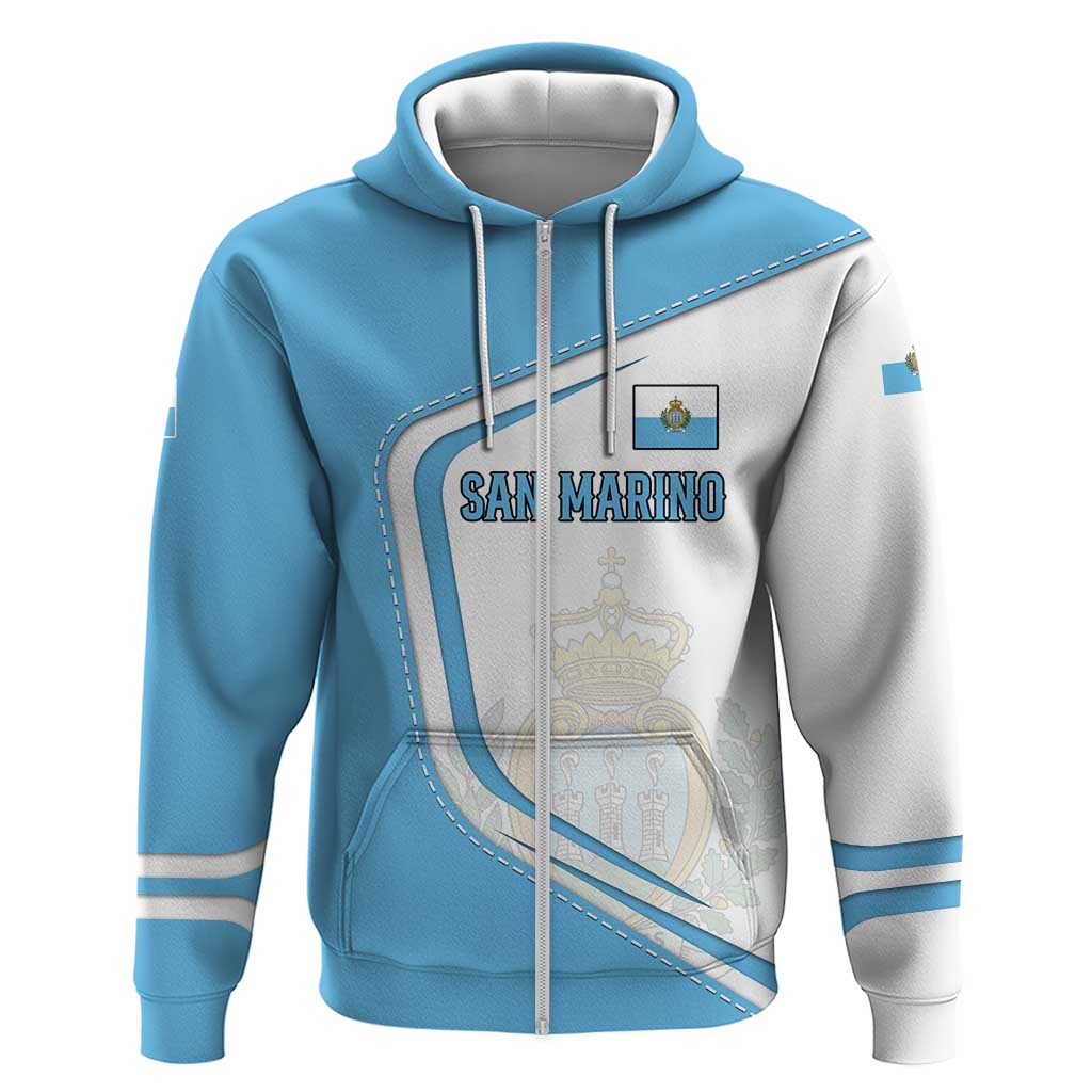 San Marino Hoodie with Shield Crest and Stitch Panel TS04