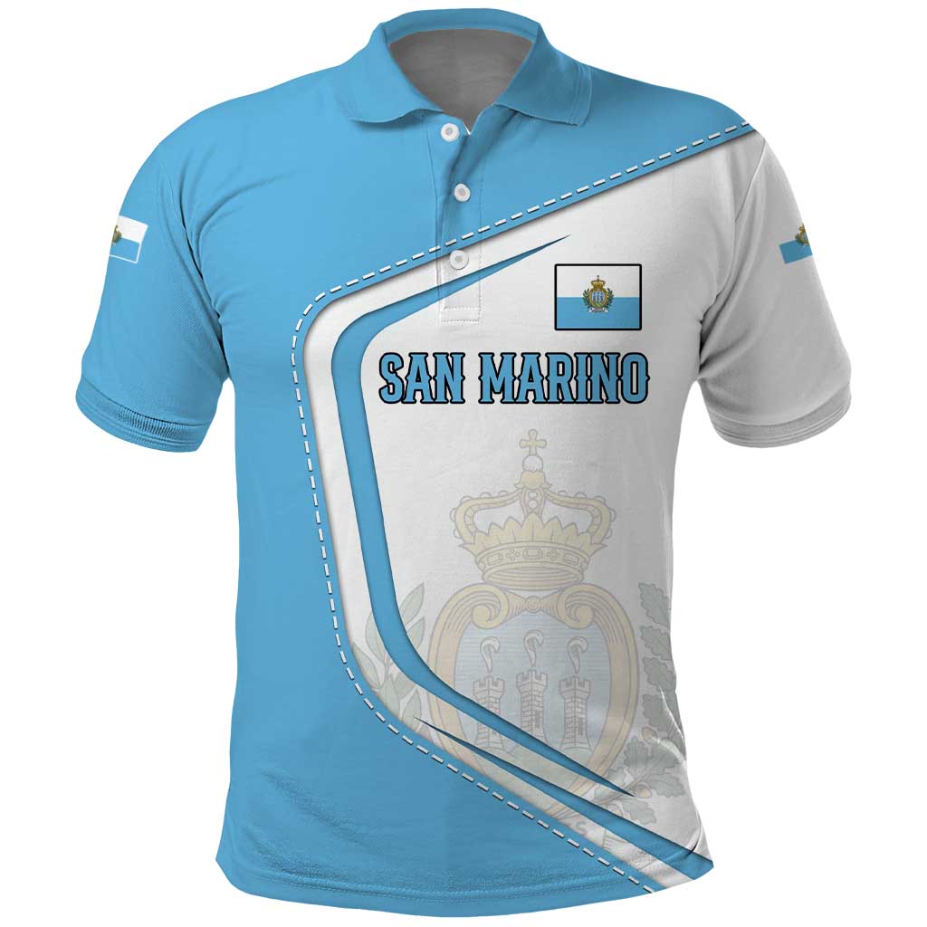 San Marino Polo Shirt with Shield Crest and Stitch Panel TS04