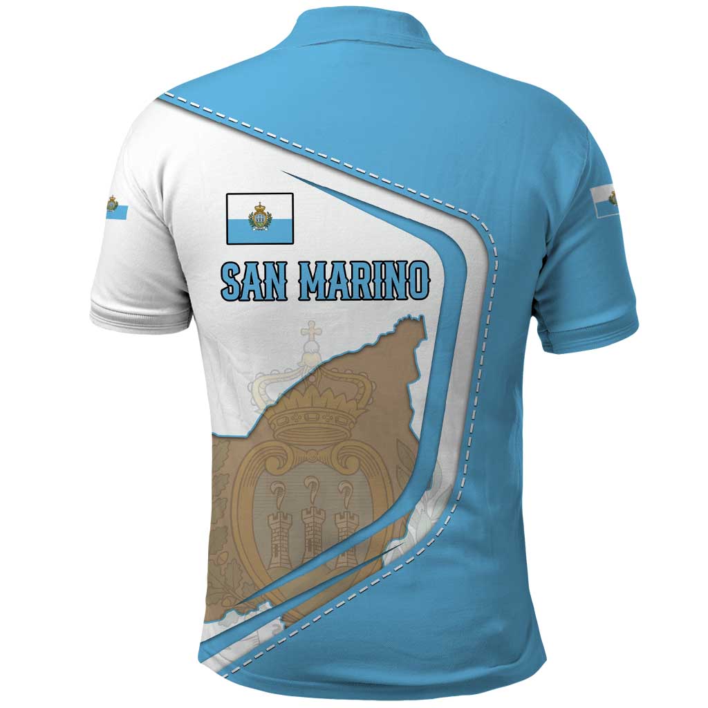 San Marino Polo Shirt with Shield Crest and Stitch Panel TS04