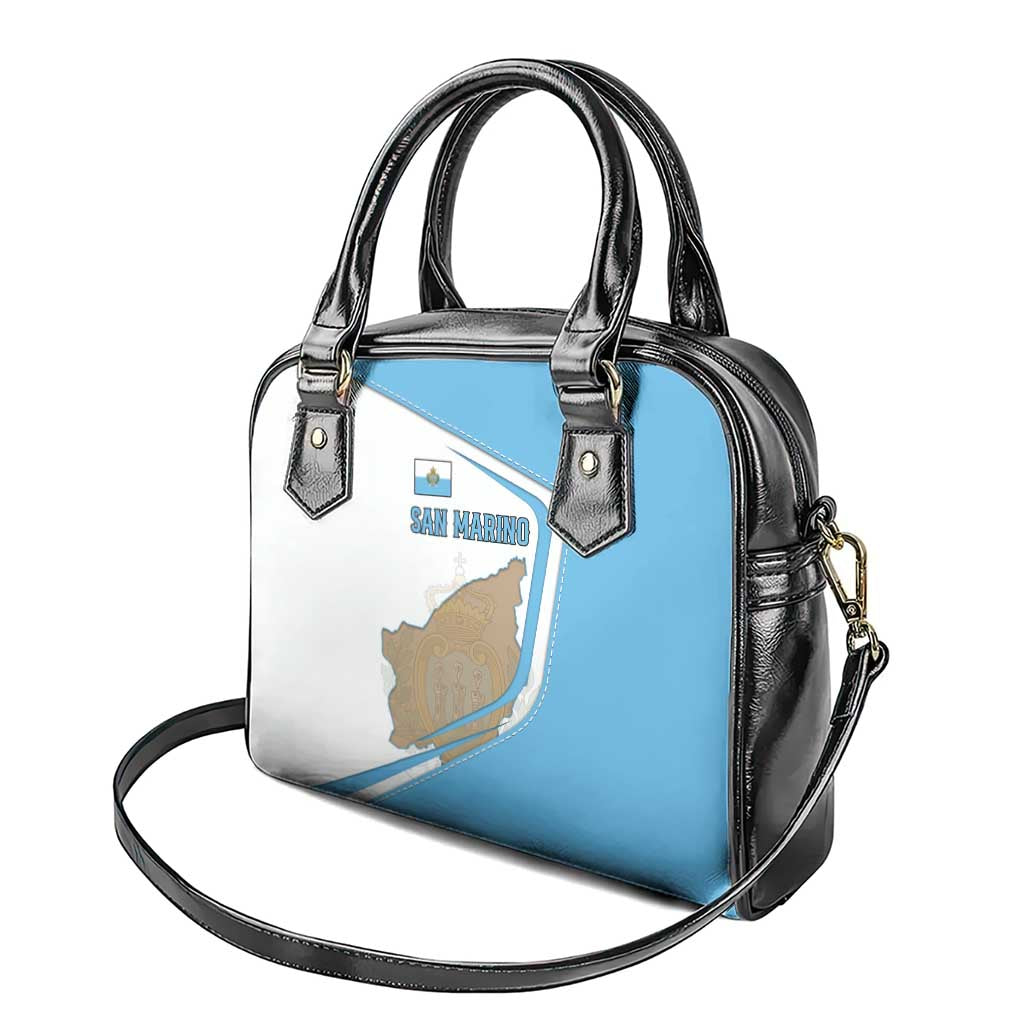 San Marino Shoulder Handbag with Shield Crest and Stitch Panel TS04