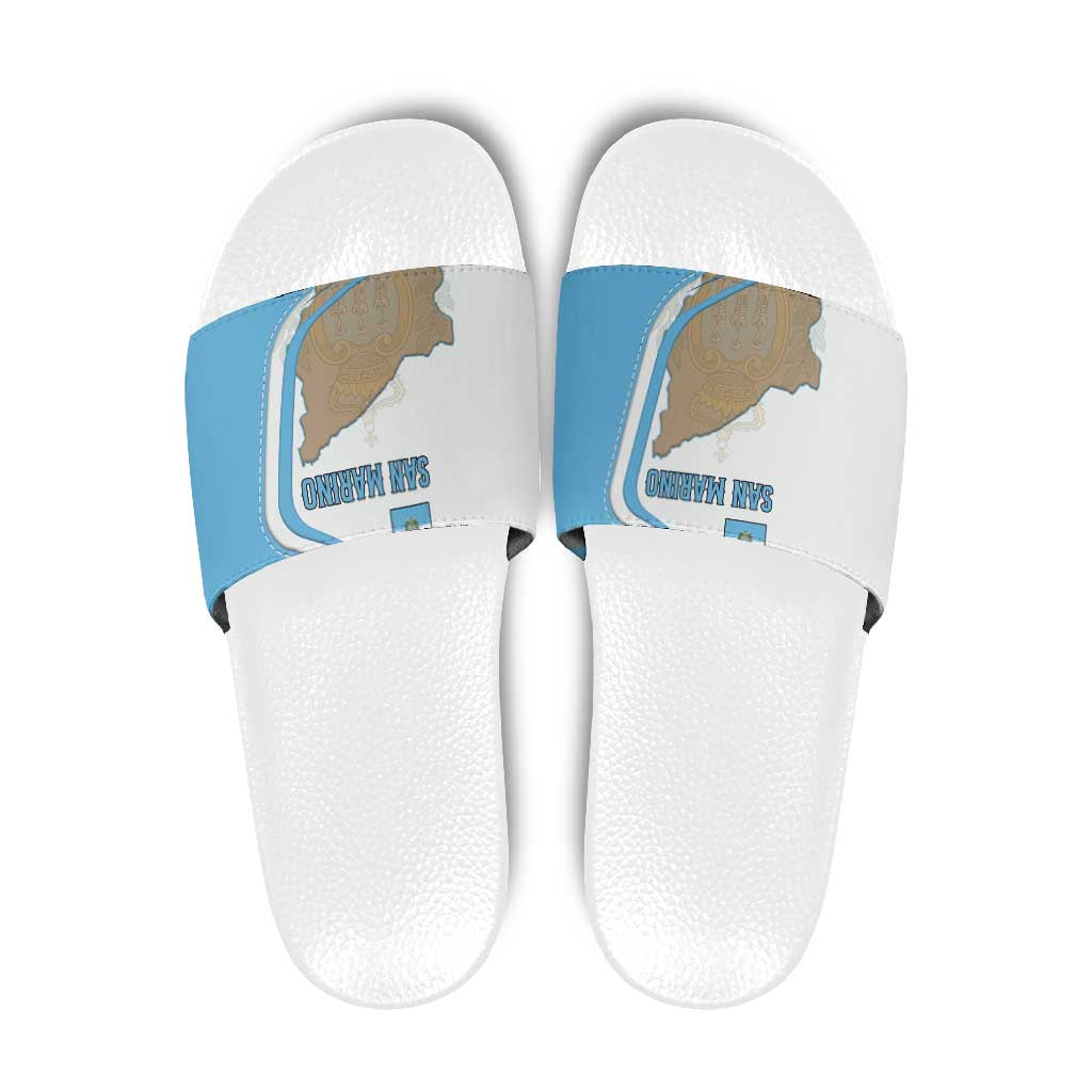 San Marino Slide Sandals with Shield Crest and Stitch Panel TS04
