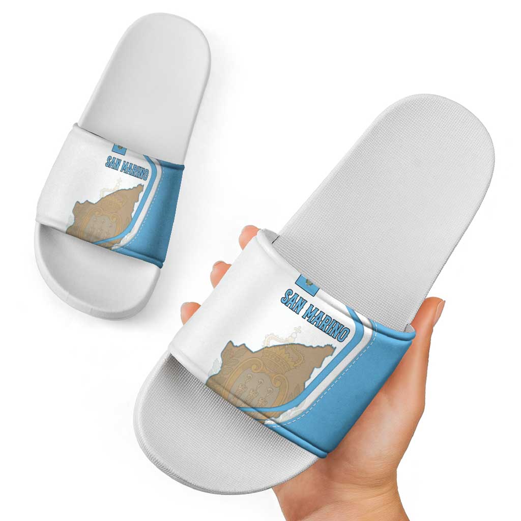 San Marino Slide Sandals with Shield Crest and Stitch Panel TS04