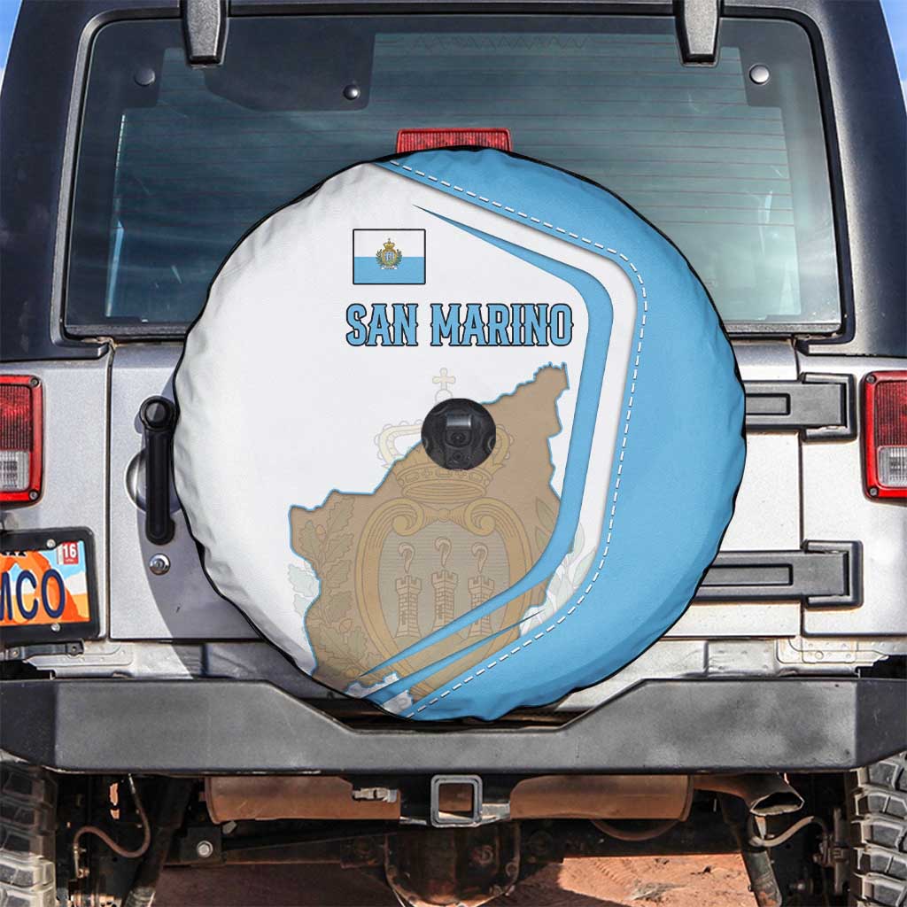 San Marino Spare Tire Cover with Shield Crest and Stitch Panel TS04
