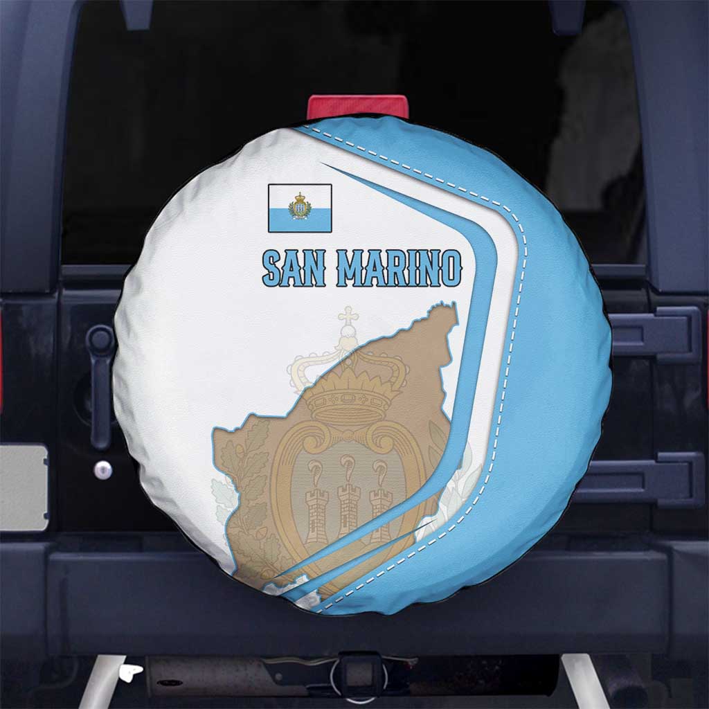 San Marino Spare Tire Cover with Shield Crest and Stitch Panel TS04
