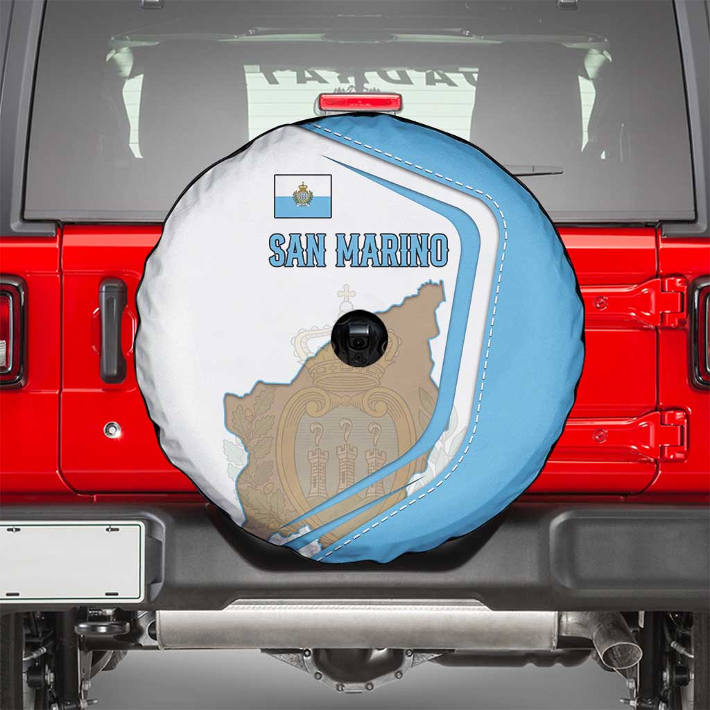 San Marino Spare Tire Cover with Shield Crest and Stitch Panel TS04