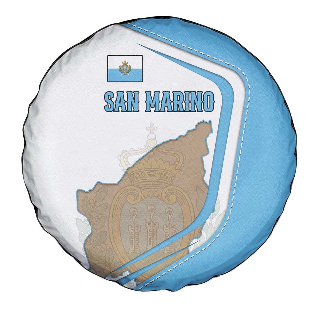 San Marino Spare Tire Cover with Shield Crest and Stitch Panel TS04