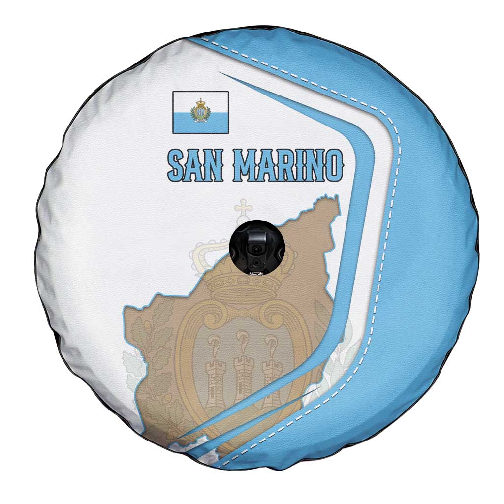 San Marino Spare Tire Cover with Shield Crest and Stitch Panel TS04