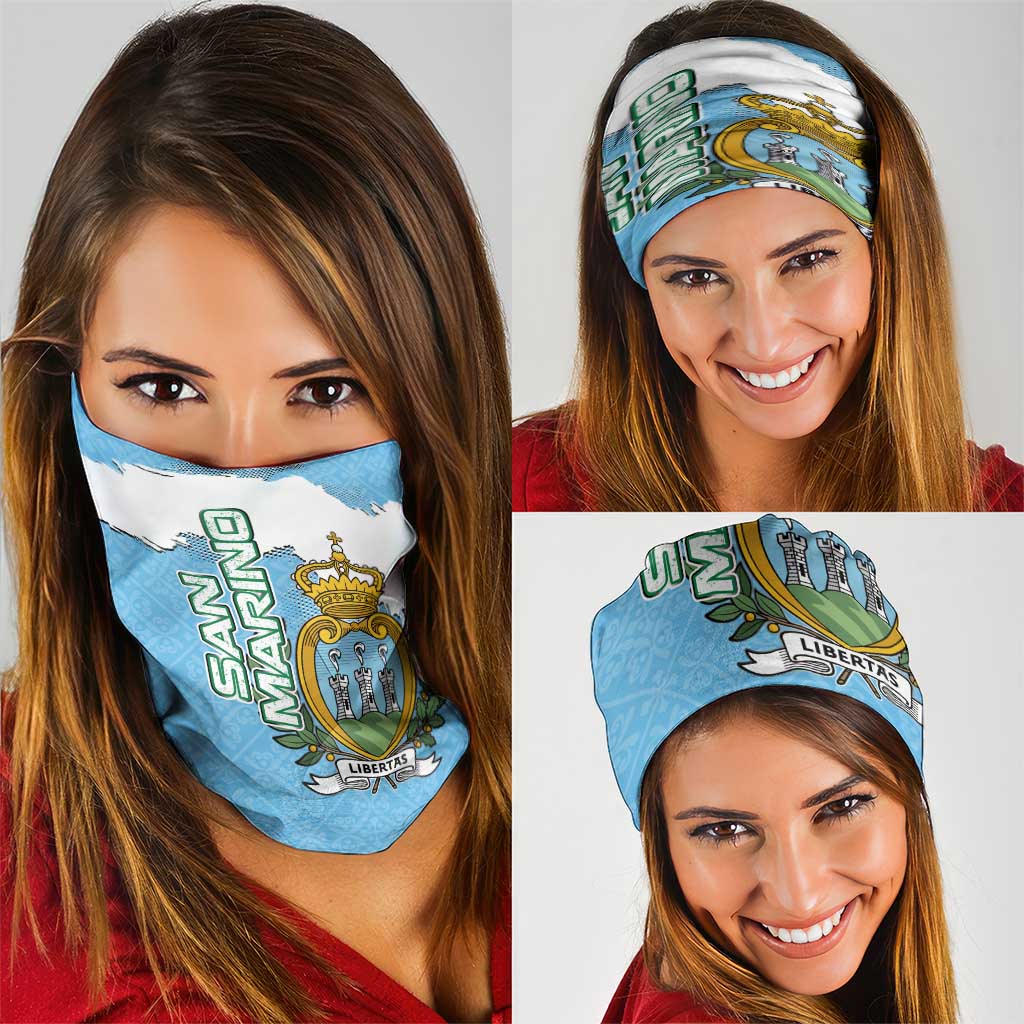 San Marino Neck Gaiter with Map Outline and Crest Overlay TS04