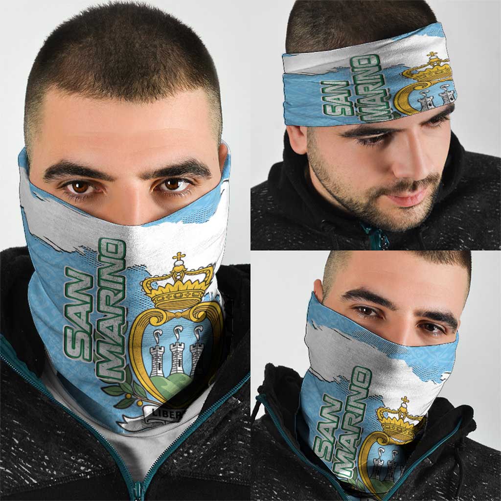 San Marino Neck Gaiter with Map Outline and Crest Overlay TS04