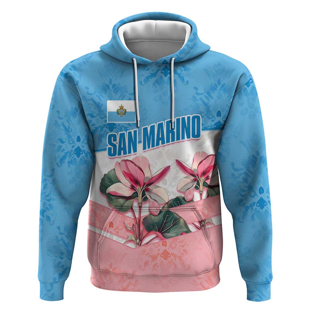 San Marino Hoodie with Pink Flower and Watercolor Gradient TS04