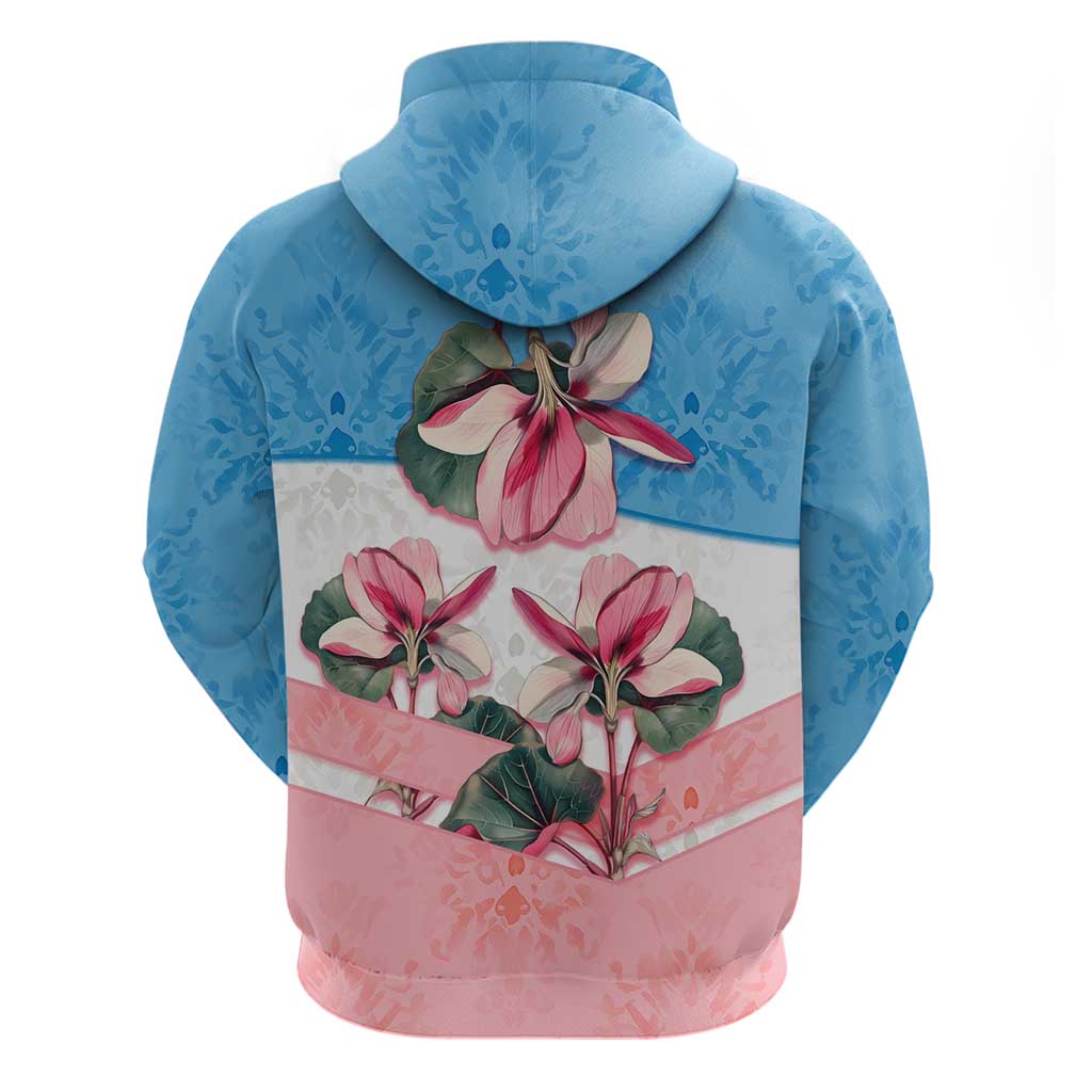 San Marino Hoodie with Pink Flower and Watercolor Gradient TS04