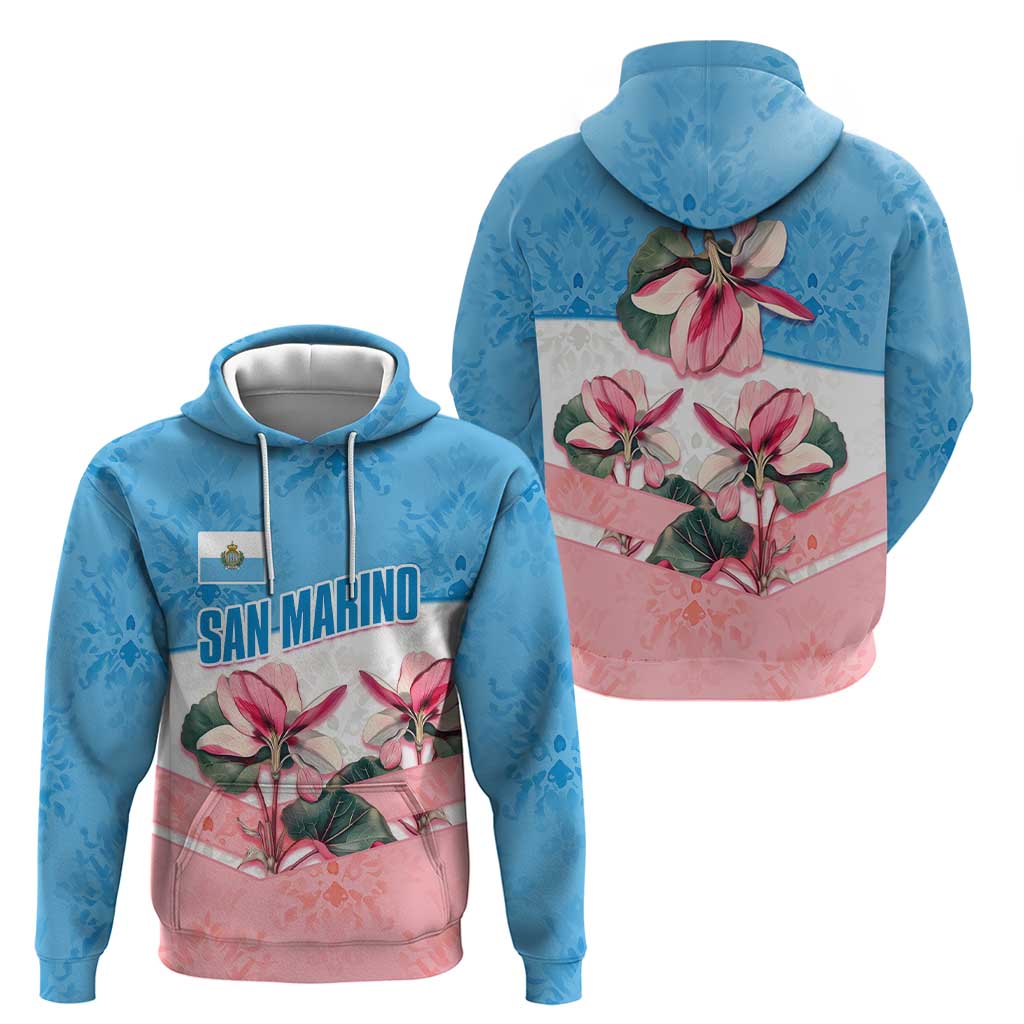 San Marino Hoodie with Pink Flower and Watercolor Gradient TS04