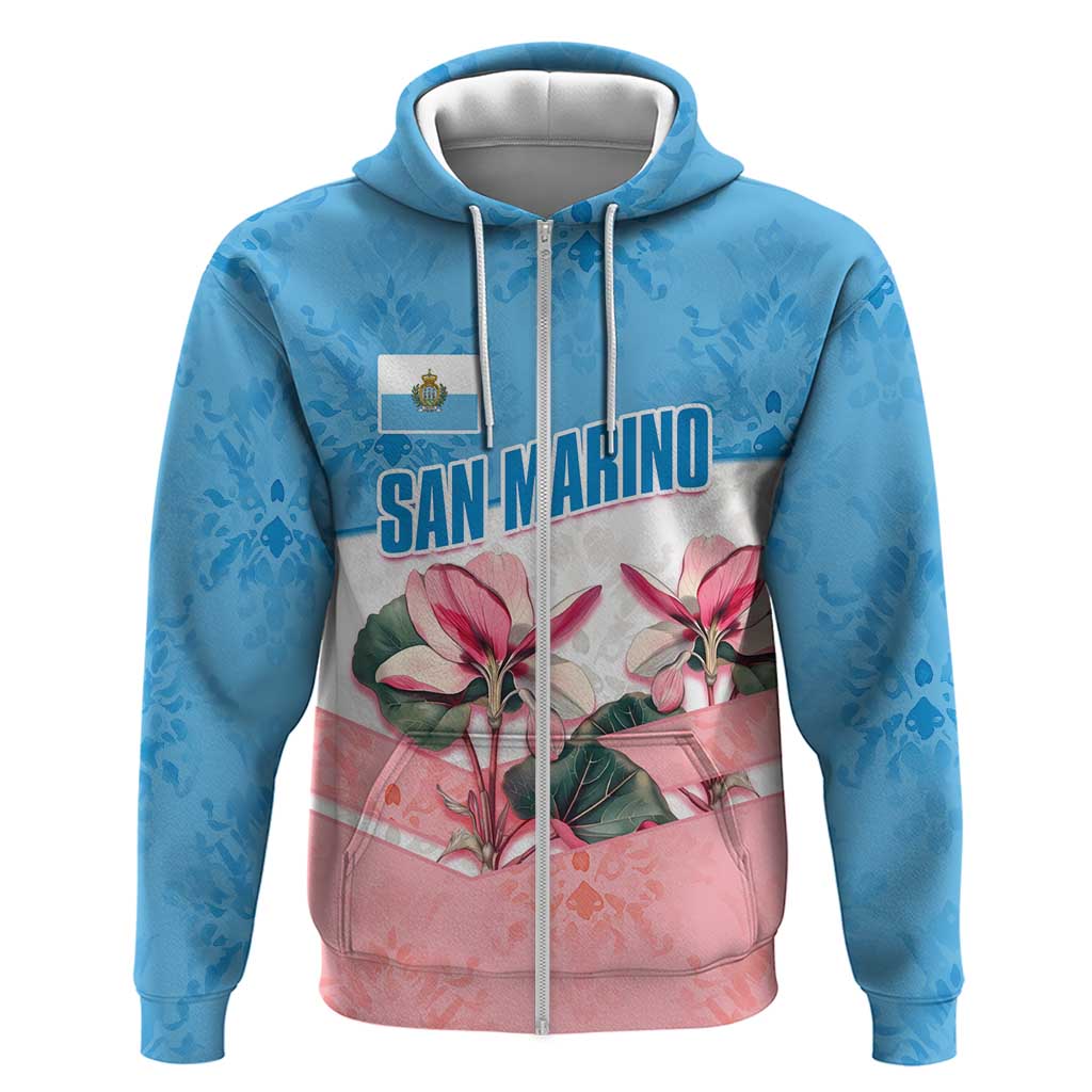 San Marino Hoodie with Pink Flower and Watercolor Gradient TS04