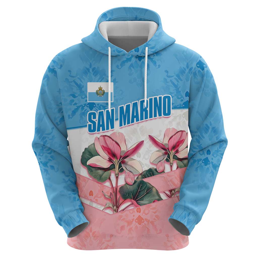 San Marino Hoodie with Pink Flower and Watercolor Gradient TS04