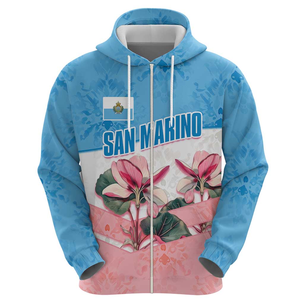 San Marino Hoodie with Pink Flower and Watercolor Gradient TS04
