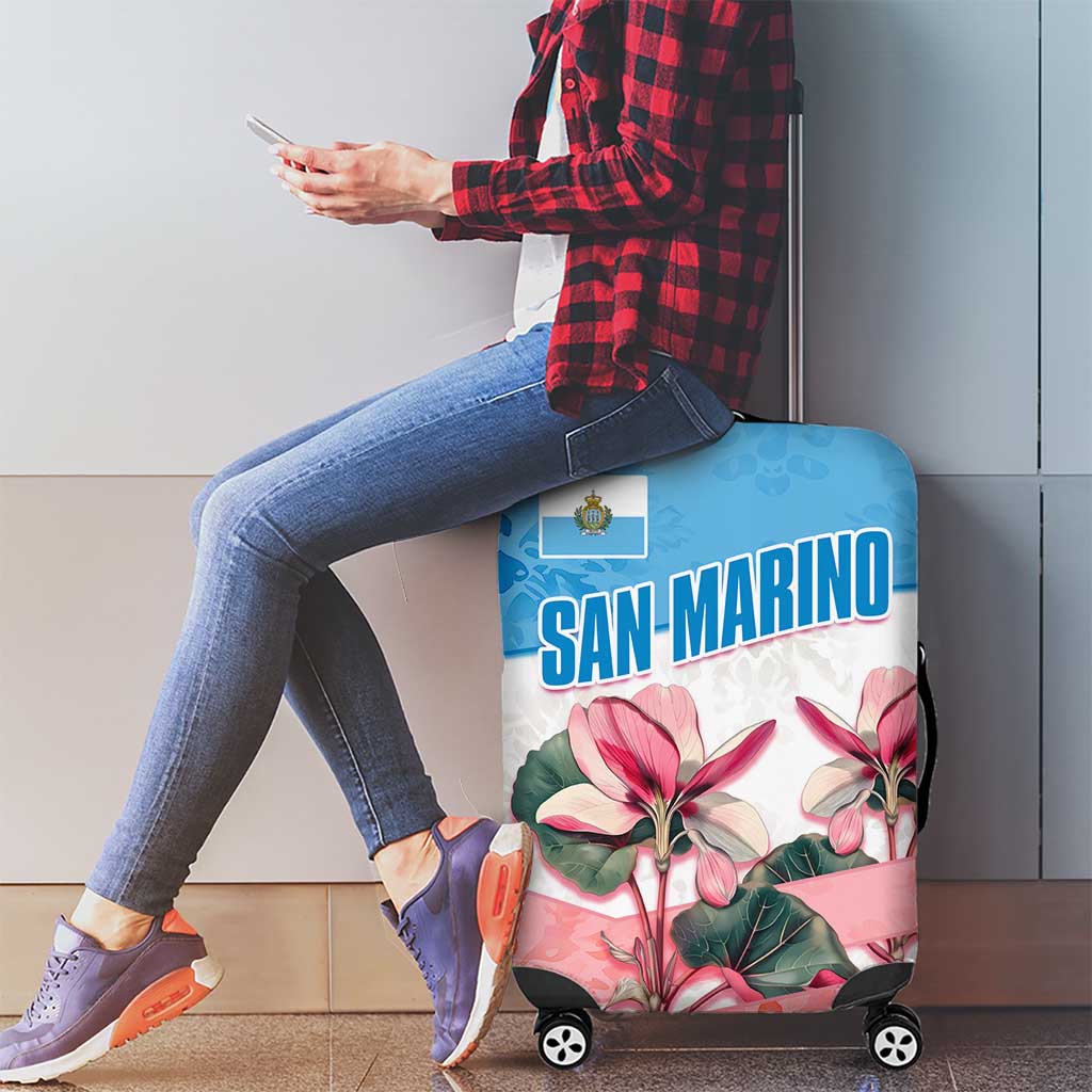 San Marino Luggage Cover with Pink Flower and Watercolor Gradient TS04