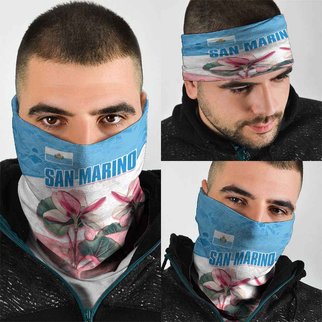 San Marino Neck Gaiter with Pink Flower and Watercolor Gradient TS04
