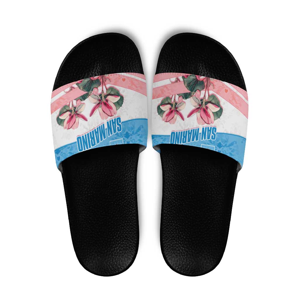 San Marino Slide Sandals with Pink Flower and Watercolor Gradient TS04